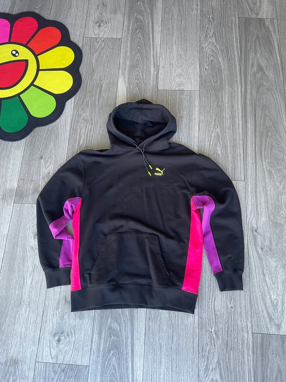 PUMA Heather Black Pullover Hoodie Mens